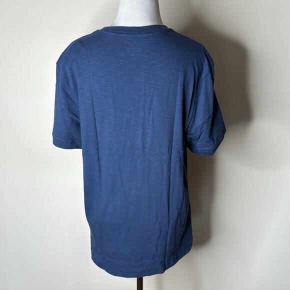 J. Crew Factory Blue Slub Cotton Henley - Picture 4 of 5